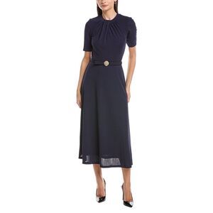 anne klein sleeveless denim dress Anne Klein Petite Dot Halter Dress, New Marine Sz.14 NEW $139.00